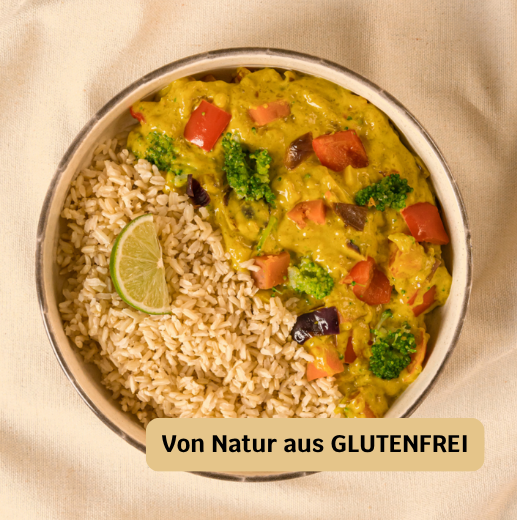 Süßkartoffel-Gemüse-Curry mit Naturreis (Bio)